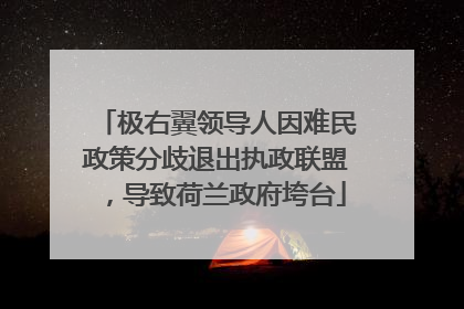 极右翼领导人因难民政策分歧退出执政联盟，导致荷兰政府垮台