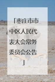 枣庄市市中区人民代表大会常务委员会公告