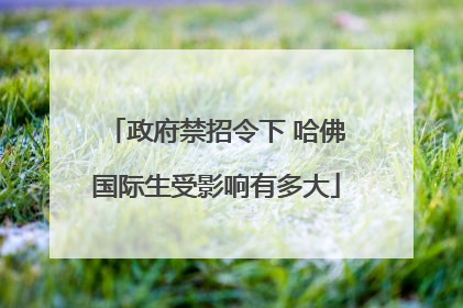 政府禁招令下 哈佛国际生受影响有多大