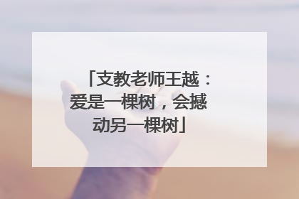 支教老师王越：爱是一棵树，会撼动另一棵树