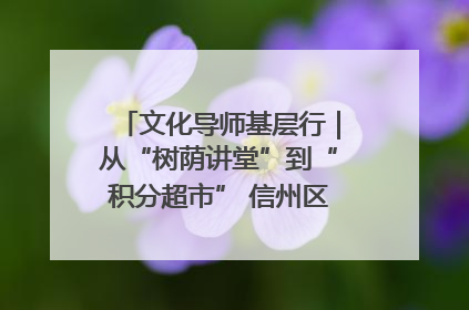 文化导师基层行｜从“树荫讲堂”到“积分超市” 信州区基层治理有实招