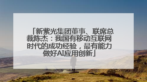 新紫光集团董事、联席总裁陈杰：我国有移动互联网时代的成功经验，最有能力做好AI应用创新