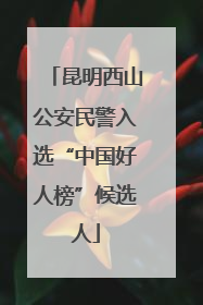 昆明西山公安民警入选“中国好人榜”候选人