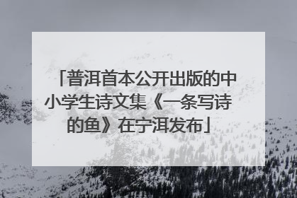 普洱首本公开出版的中小学生诗文集《一条写诗的鱼》在宁洱发布