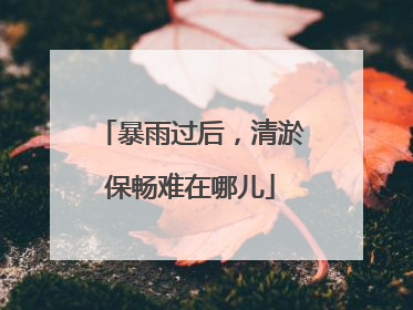 暴雨过后，清淤保畅难在哪儿