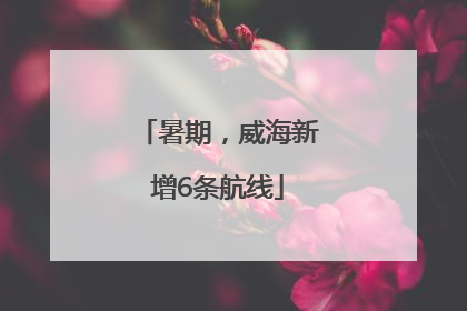 暑期，威海新增6条航线