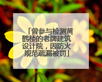 曾参与检测黄鹤楼的老牌建筑设计院，因防火规范疏漏被罚