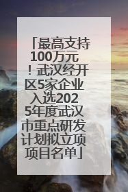 最高支持100万元！武汉经开区5家企业入选2025年度武汉市重点研发计划拟立项项目名单