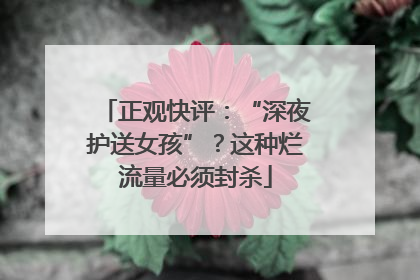 正观快评：“深夜护送女孩”？这种烂流量必须封杀