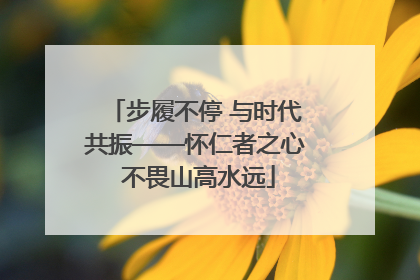 步履不停 与时代共振——怀仁者之心 不畏山高水远