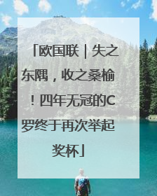 欧国联｜失之东隅，收之桑榆！四年无冠的C罗终于再次举起奖杯