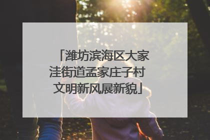 潍坊滨海区大家洼街道孟家庄子村文明新风展新貌