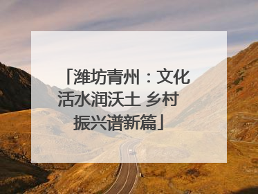 潍坊青州：文化活水润沃土 乡村振兴谱新篇