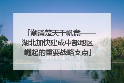潮涌楚天千帆竞——湖北加快建成中部地区崛起的重要战略支点