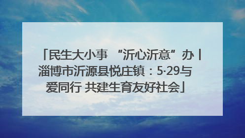 民生大小事 “沂心沂意”办丨淄博市沂源县悦庄镇：5·29与爱同行 共建生育友好社会