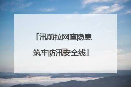 汛前拉网查隐患 筑牢防汛安全线