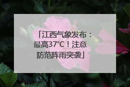 江西气象发布：最高37℃！注意防范阵雨突袭