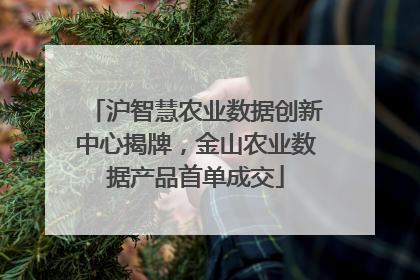 沪智慧农业数据创新中心揭牌，金山农业数据产品首单成交
