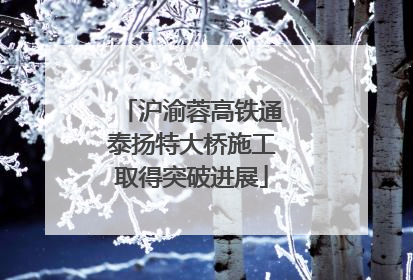 沪渝蓉高铁通泰扬特大桥施工取得突破进展