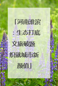 河南淮滨：生态打底文旅破题 织就城市新颜值