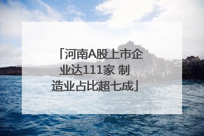 河南A股上市企业达111家 制造业占比超七成