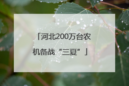 河北200万台农机备战“三夏”