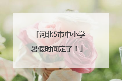 河北5市中小学暑假时间定了！