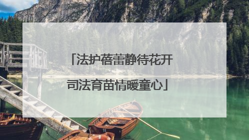 法护蓓蕾静待花开 司法育苗情暖童心