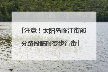 注意！太阳岛临江街部分路段临时变步行街