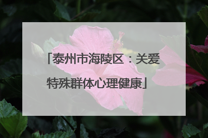 泰州市海陵区：关爱特殊群体心理健康