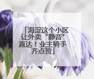 海淀这个小区让外卖“静音”直达！业主骑手齐点赞