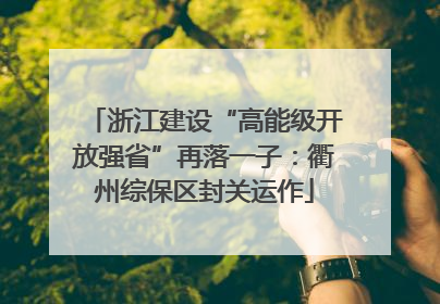 浙江建设“高能级开放强省”再落一子：衢州综保区封关运作