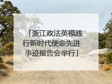 浙江政法英模践行新时代使命先进事迹报告会举行