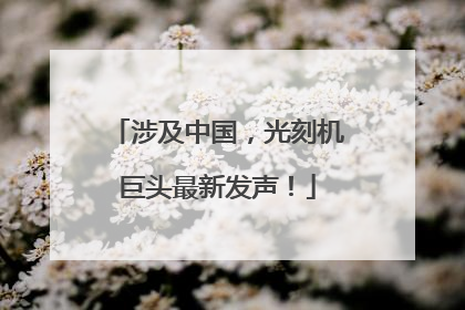 涉及中国，光刻机巨头最新发声！