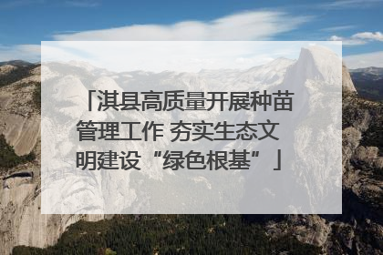 淇县高质量开展种苗管理工作 夯实生态文明建设“绿色根基”