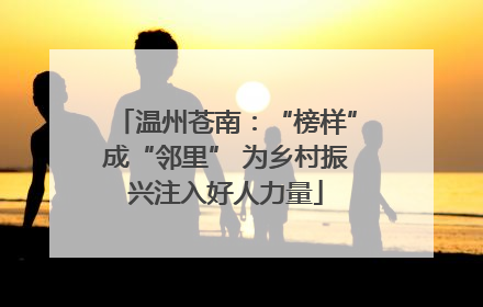 温州苍南：“榜样”成“邻里” 为乡村振兴注入好人力量