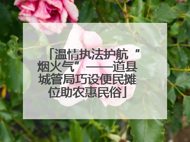 温情执法护航“烟火气”——道县城管局巧设便民摊位助农惠民俗