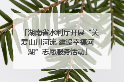 湖南省水利厅开展“关爱山川河流 建设幸福河湖”志愿服务活动