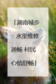 湖南城步：水渠维修通畅 村民心情舒畅