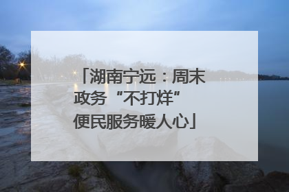湖南宁远：周末政务“不打烊” 便民服务暖人心
