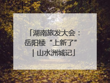 湖南旅发大会：岳阳楼“上新了”｜山水洲城记