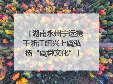 湖南永州宁远携手浙江绍兴上虞弘扬“虞舜文化”