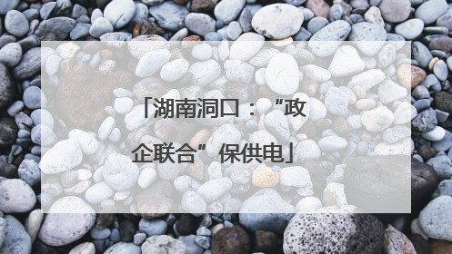 湖南洞口：“政企联合”保供电