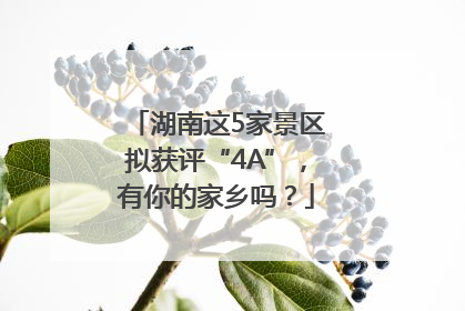 湖南这5家景区拟获评“4A”，有你的家乡吗？