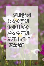 湖北随州公安交警进企业开展交通安全宣讲筑牢出行“安全墙”