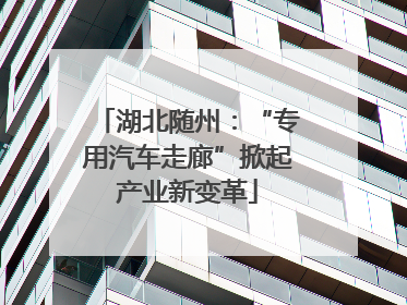 湖北随州：“专用汽车走廊”掀起产业新变革