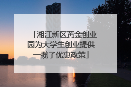 湘江新区黄金创业园为大学生创业提供一揽子优惠政策