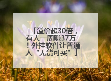 溢价超30倍，有人一周赚37万！外挂软件让普通人“无货可买”