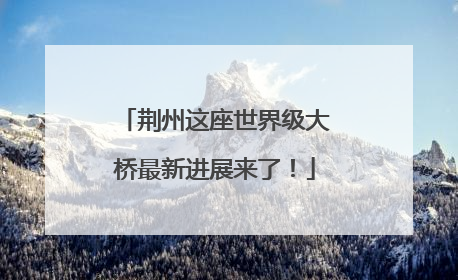 荆州这座世界级大桥最新进展来了！