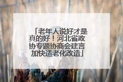 老年人说好才是真的好！河北省政协专题协商会建言加快适老化改造